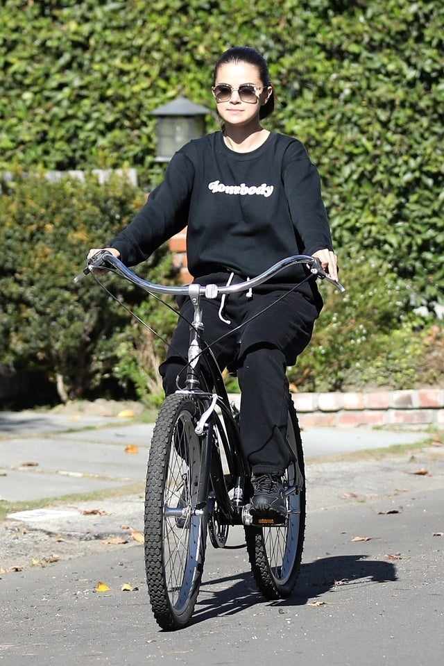 selena gomez on bike in studio city