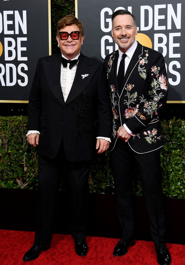 Elton John and David Furnish at 2020 golden globes