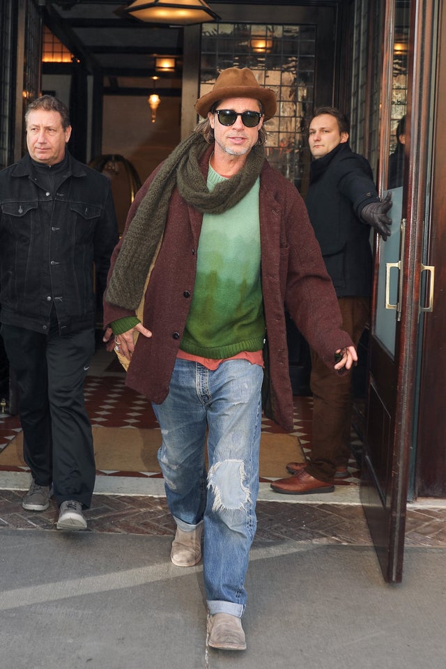 brad pitt at nyc hotel