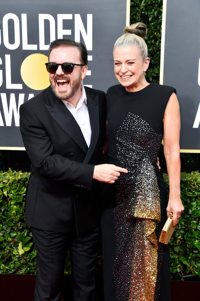 Ricky Gervais and Jane Fallon at the 77th Annual Golden Globe Awards