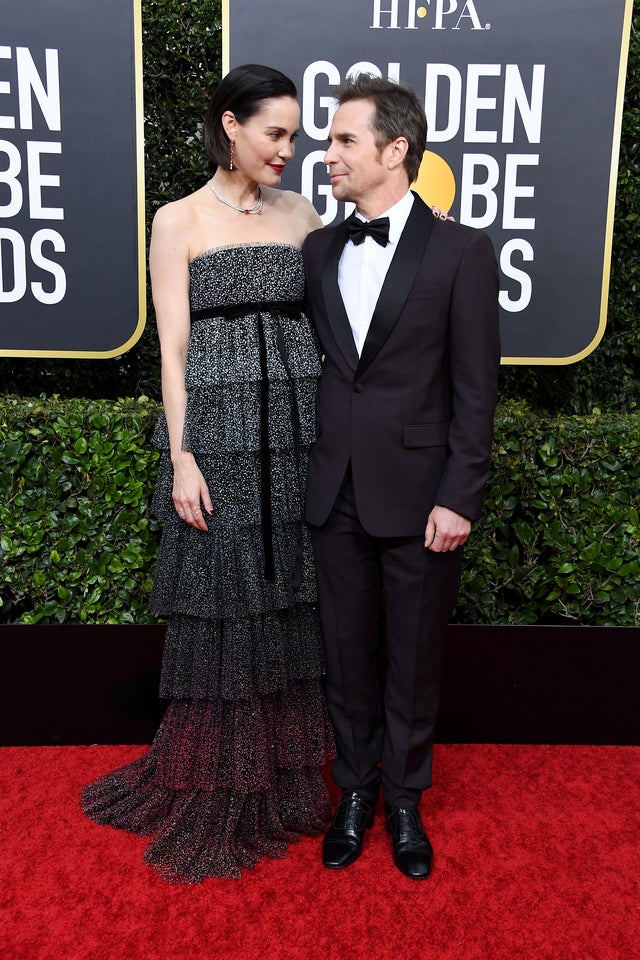 Leslie Bibb and Sam Rockwell at 2020 golden globes