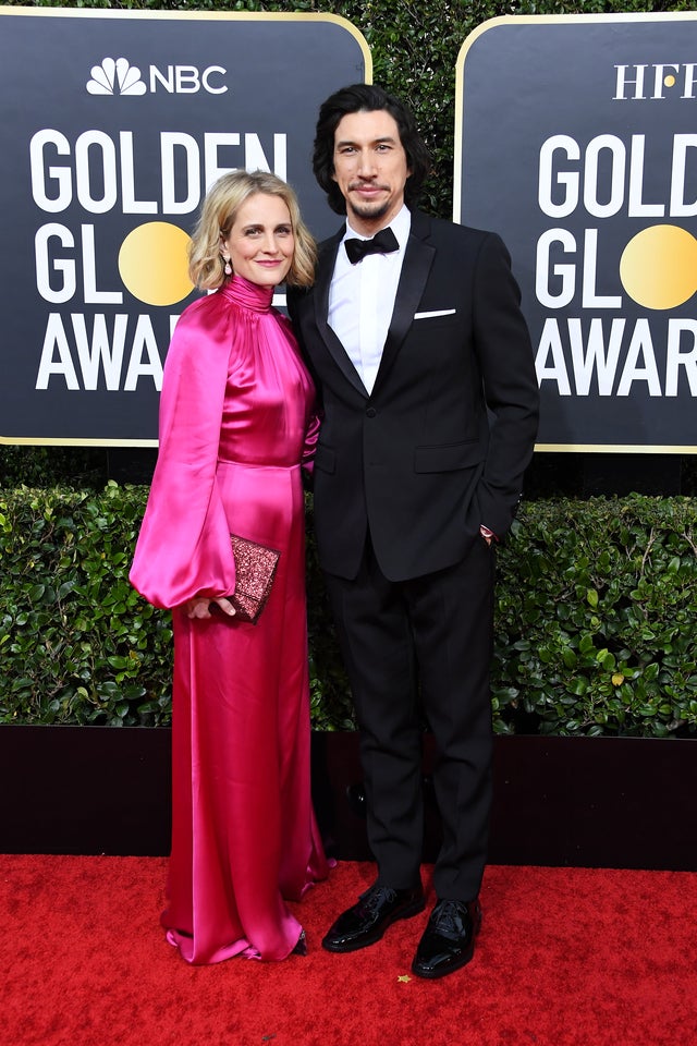 Joanne Tucker and Adam Driver at 2020 golden globes