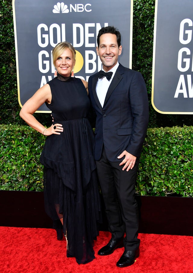 Julie Yaeger and Paul Rudd at 2020 golden globes