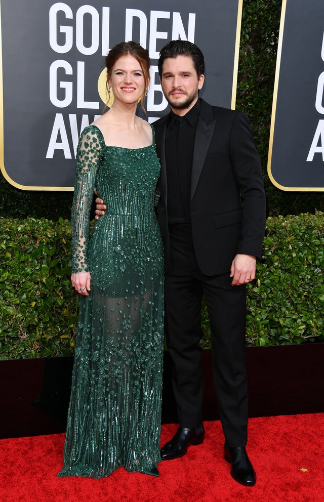 Rose Leslie and Kit Harington at 2020 golden globes