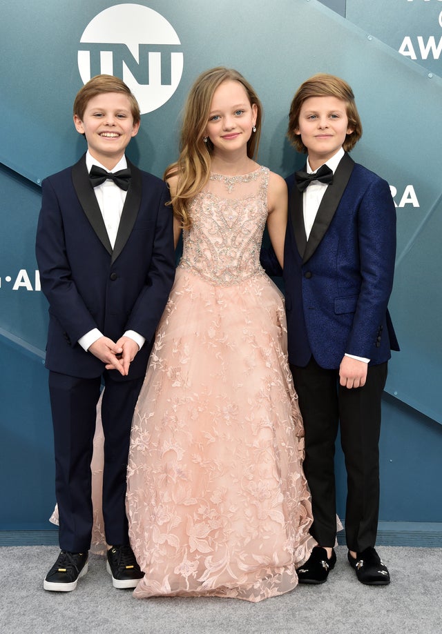 Nicholas Crovetti, Ivy George and Cameron Crovetti at 2020 sag awards