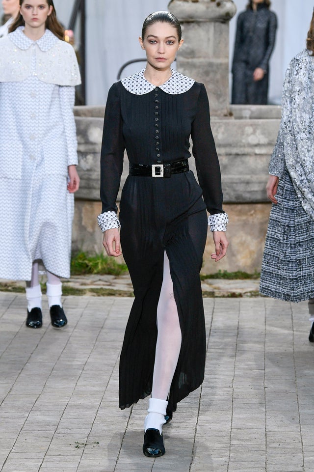 Gigi Hadid walks the runway during the Chanel Haute Couture Spring/Summer 2020 fashion show 
