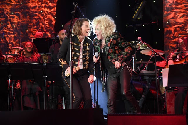 Brandi Carlile and Cyndi Lauper at pre-grammy gala