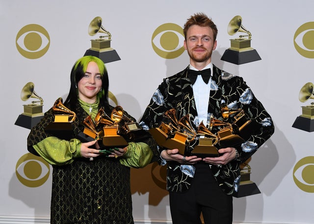 billie eilish and finneas in grammys press room