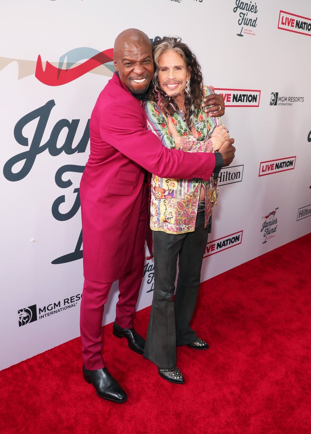 Terry Crews and Steven Tyler at grammy viewing party
