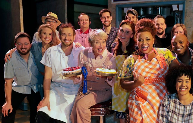 Emma Thompson posed backstage with cast members of the West End production of "Waitress: The Musical" 