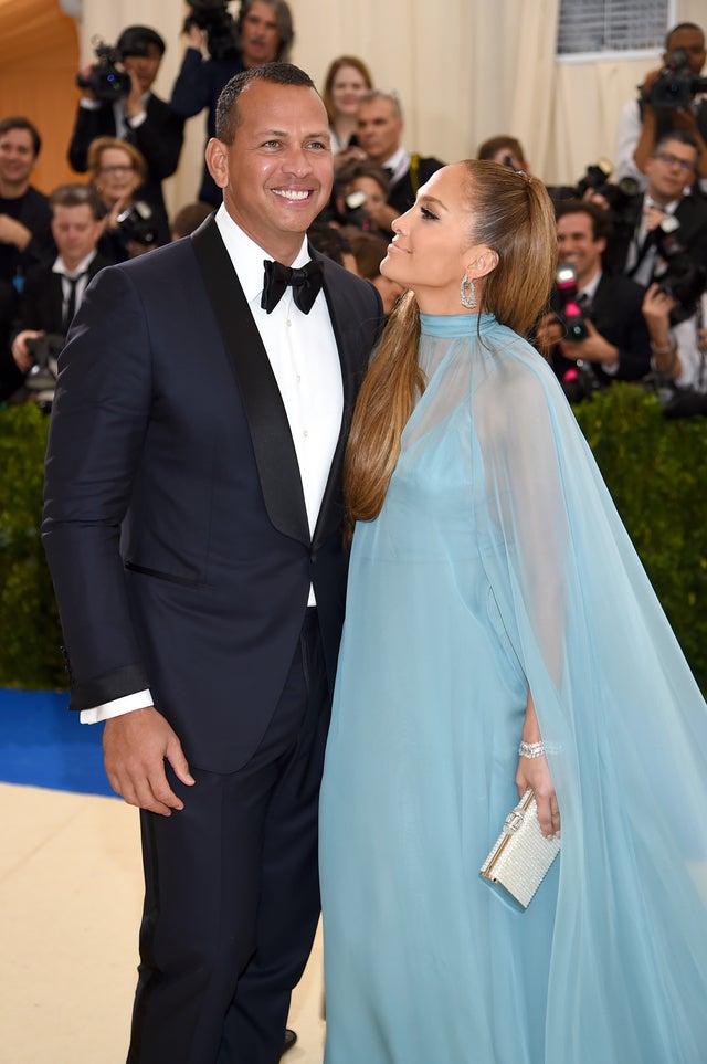 Alex Rodriguez and Jennifer Lopez at 2017 met gala