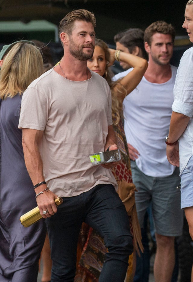 chris hemsworth and liam hemsworth at bush fire benefit