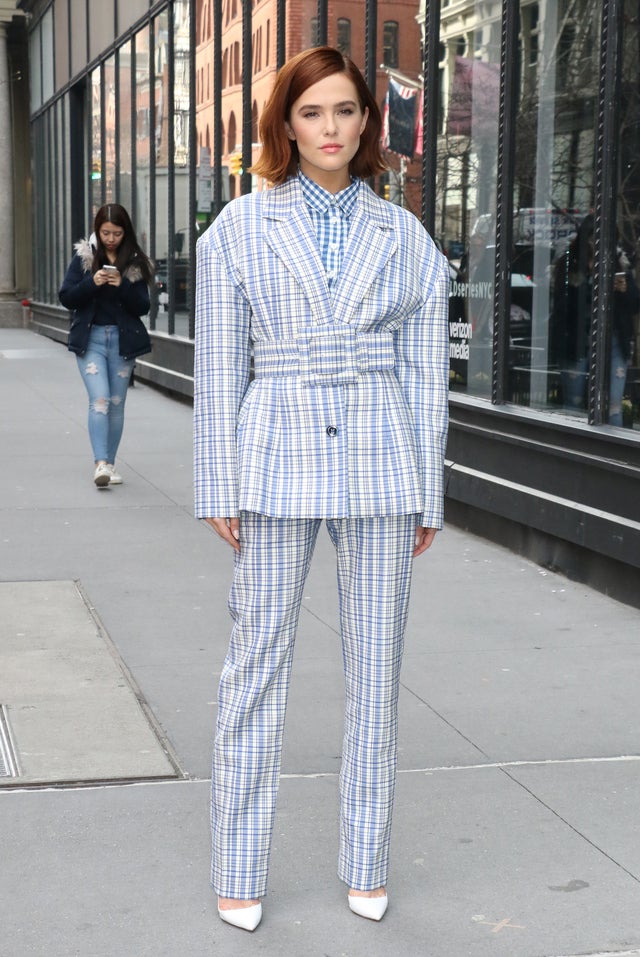 Zoey Deutch is seen outside the Build studio on February 12 in nyc