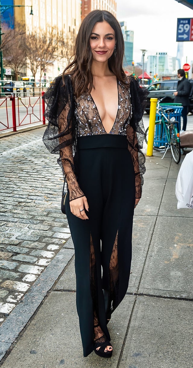 Victoria Justice at Pamella Roland fashion show during New York Fashion Week