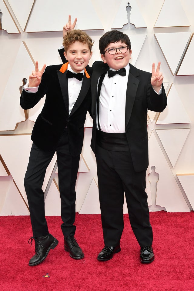 Roman Griffin Davis and Archie Yates at 2020 oscars