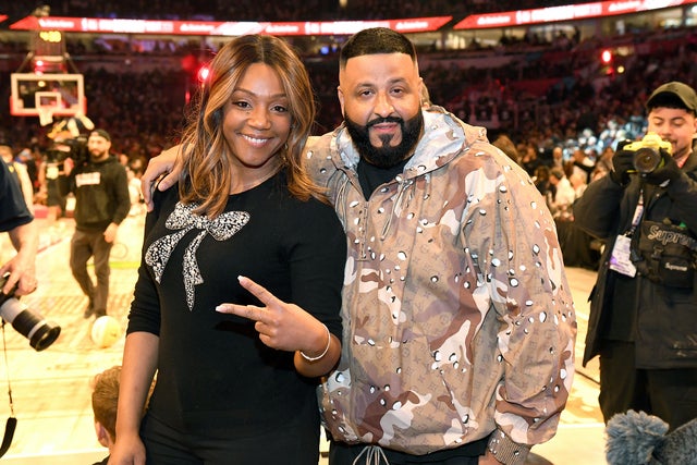 Tiffany Haddish and DJ Khaled at 2020 State Farm All-Star Saturday Night