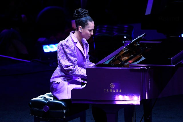 Alicia Keys performs during The Celebration of Life for Kobe & Gianna Bryant