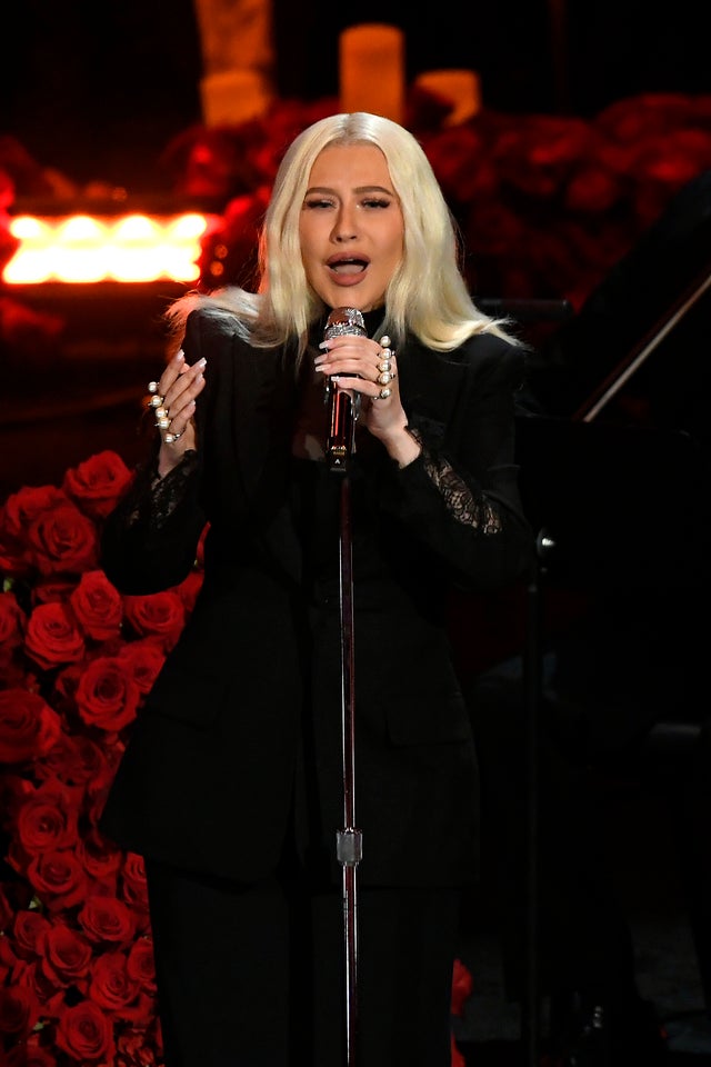 Christina Aguilera performs during The Celebration of Life for Kobe & Gianna Bryant 