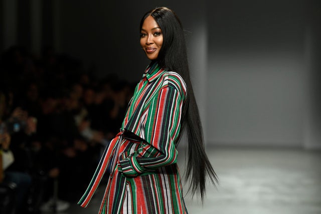 naomi campbell on runway during paris fashion week