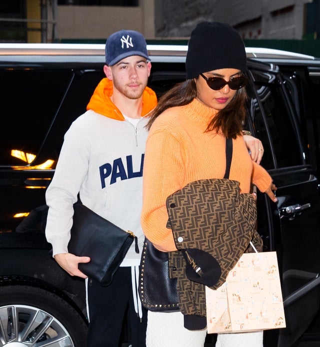 Nick Jonas and Priyanka Chopra Jonas in nyc on 2/26