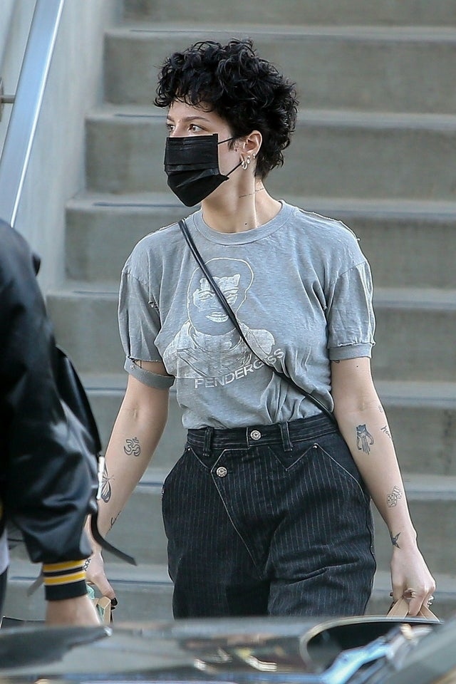 halsey with black surgical mask