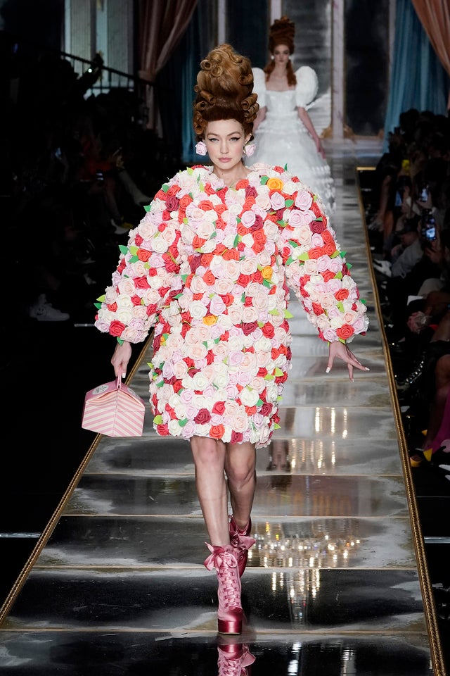 gigi hadid on moschino runway