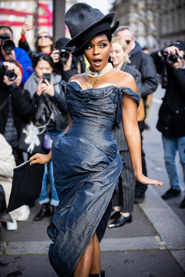 Janelle Monáe is seen outside Vivienne Westwood fashion show