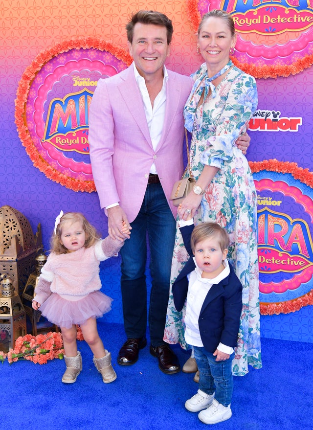 Robert and Kym Herjavec with twins at mira, royal detective premiere