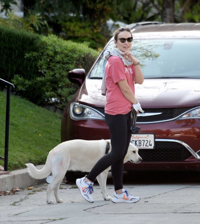 Olivia Wilde walks her dog on 4/2