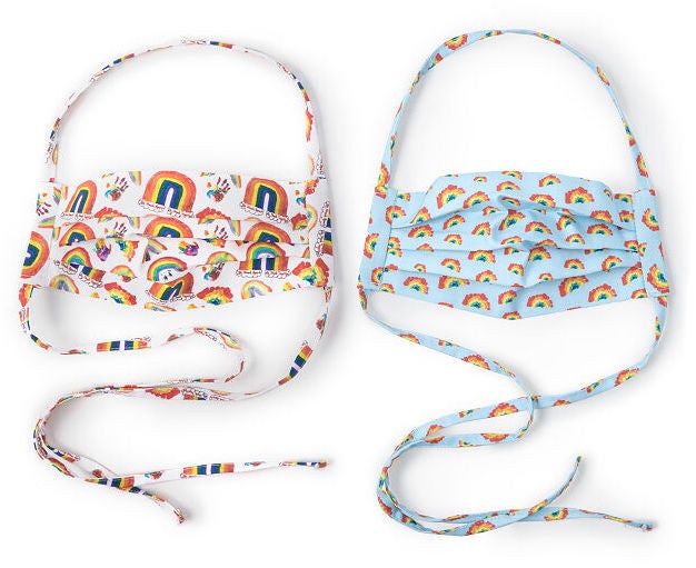 Uncommon Goods Set of 2 Rainbow Face Coverings