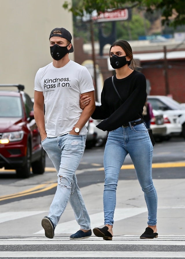 Derek Hough and Hayley Erbert at the Farmers Market with friends