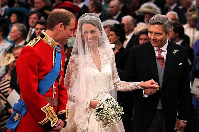 Kate Middleton and Michael Middleton at her wedding