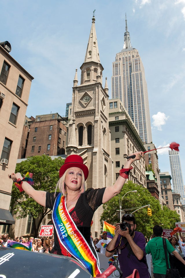 Cyndi Lauper at the 2012 NYC Pride March 