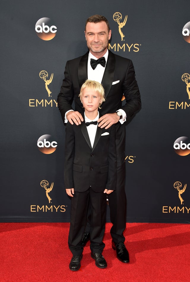 Liev Schreiber and Samuel Kai Schreiber at the 68th Annual Primetime Emmy Awards 