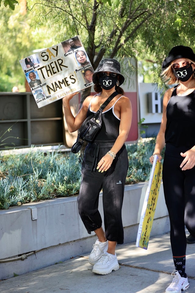 Vanessa Hudgens holds BLM sign