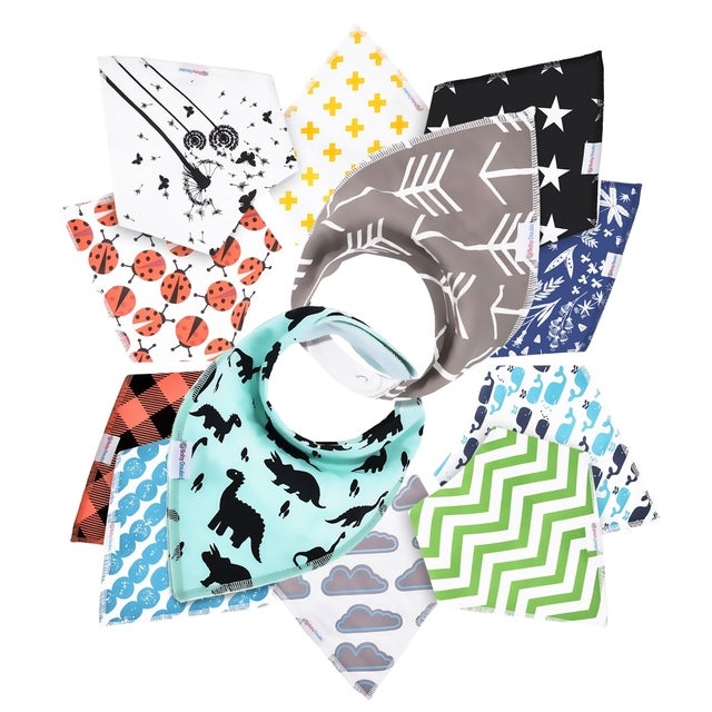 Daulia 12-Pack Baby Bandana Drool Bibs