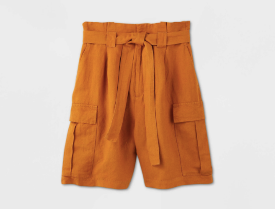 High-Rise Utility Bermuda Shorts