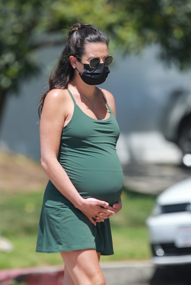 lea michele baby bump in santa monica