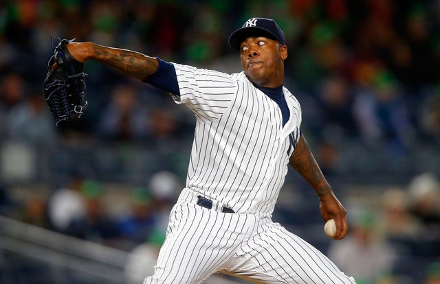 Aroldis Chapman #54 of the New York Yankees in 2016