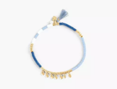 Blue and Gold Beaded Bracelet