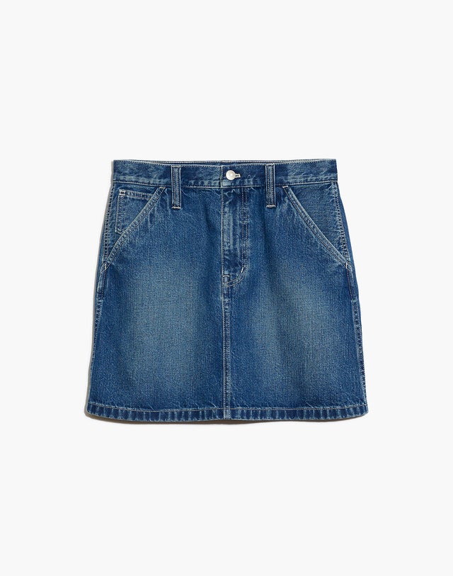 Rigid Denim Carpenter A-Line Mini Skirt in Ledger Wash