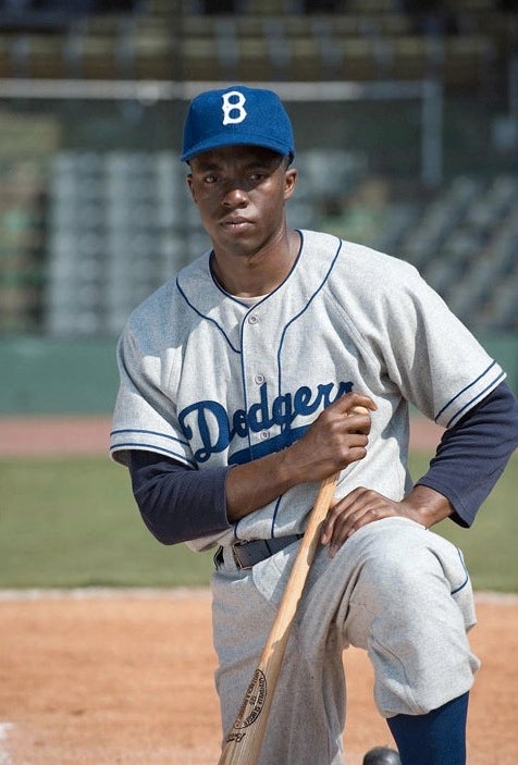 chadwick boseman as jackie robinson