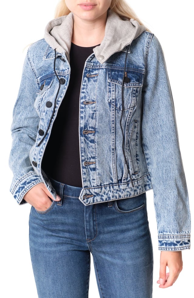 Denim Trucker Jacket with Removable Hood