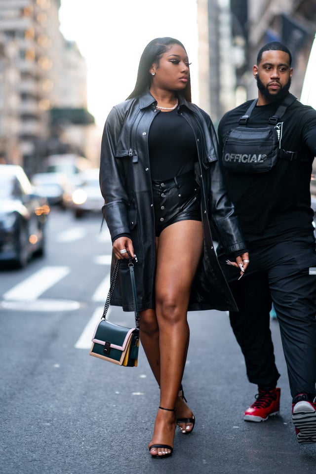 Megan Thee Stallion is seen in Midtown on March 9