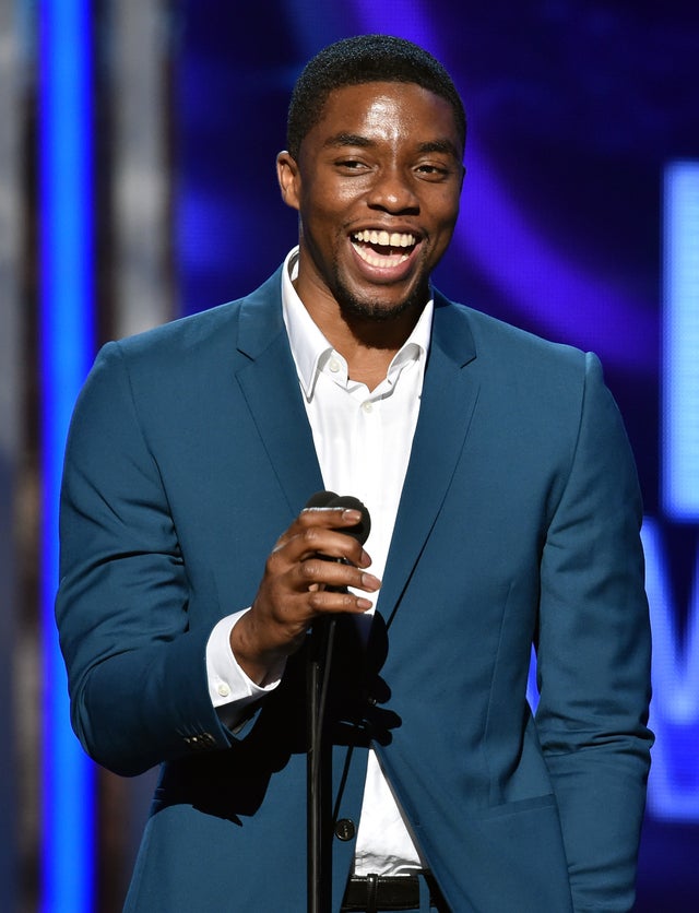 chadwick boseman onstage at 2014 bet awards