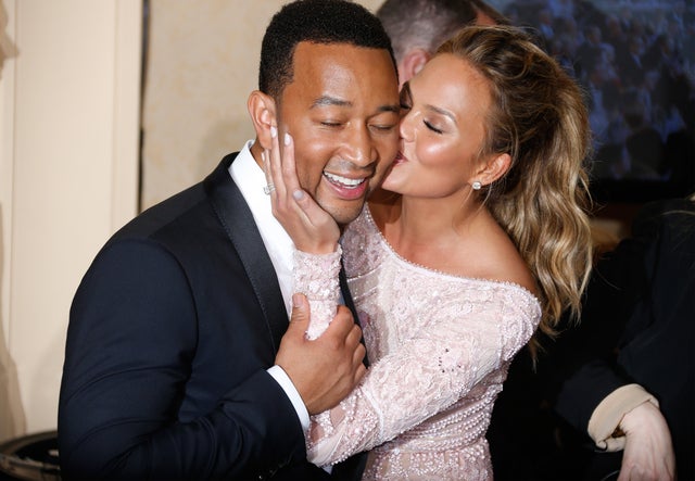 John Legend and Chrissy Teigen at the 72nd Annual Golden Globe Awards 