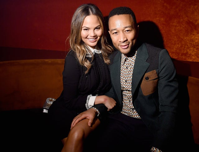 Chrissy Teigen and John Legend at the Miu Miu aftershow party during paris fashion week