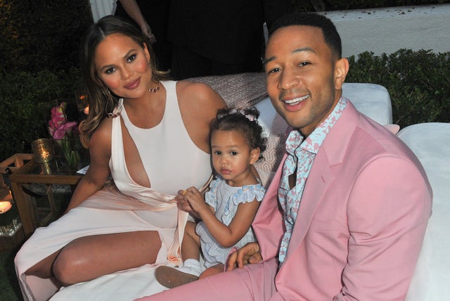 Chrissy Teigen, Luna Simone Stephens and John Legend in 2018