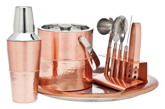 9-Piece Copper Finish Bar Set