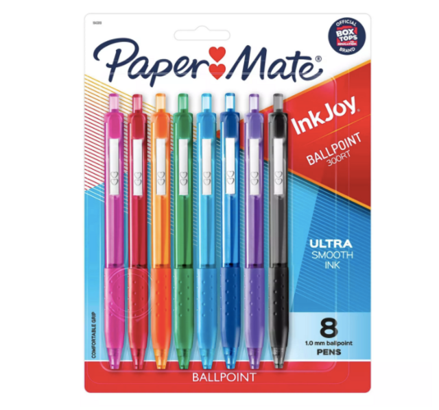 Inkjoy 8pk 300RT Retractable Ballpoint Pens Multicolor